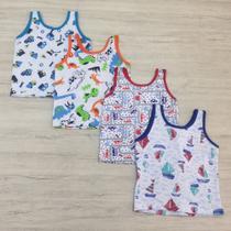 Kit Infantil C/ 5 Regata e 5 Short Infantil Estampados- 002