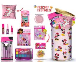 Kit Infantil C/ Maquiagem Lata + Polvo Pelúcia KMLT4