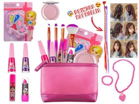 Kit Infantil C Maquiagem Maleta + Batom Brilho Esmalte Bz128 - Bazar Na Web
