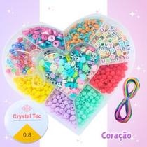 Kit infantil c/ miçangas e entremeios p/ colar pulseira bijuteria e artesanato