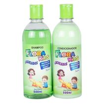 Kit Infantil Cacheados Shampoo E Condicionador 500ml Flora Kids