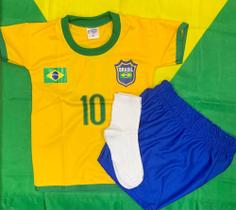 Kit Infantil Camisa Calção e Meia Brasil