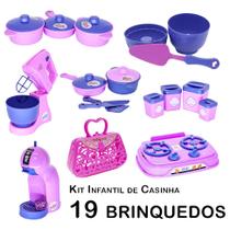 Kit Infantil Casinha Batedeira Panela Forma Cafeteira 19p - Zuca Toys