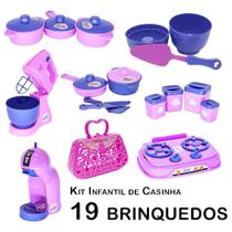 Kit Infantil Casinha Batedeira Panela Forma Cafeteira 19p
