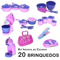 Kit Infantil Casinha Batedeira Panela Forma Cafeteira 20p Kit Infantil Casinha Batedeira Panela Forma Cafeteira 20p