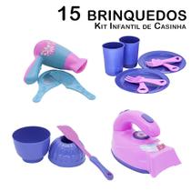 Kit Infantil Casinha Ferro Forma Secador Louça 15pç