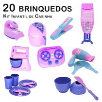 Kit Infantil Casinha Ferro Tábua Forma Secador Chapinha 20p - Zuca Toys