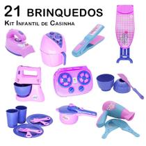 Kit Infantil Casinha Ferro Tábua Forma Secador Chapinha 21p - Zuca Toys