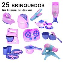 Kit Infantil Casinha Ferro Tábua Forma Secador Chapinha 25p - Zuca Toys