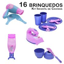 Kit Infantil Casinha Ferro Tábua Forminha Secador 16pç