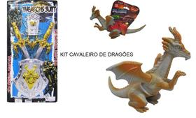 Kit Infantil Cavaleiro de Dragões com Acessórios e um Dragão Miniatura - KOPECK