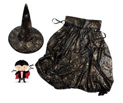 Kit Infantil Chapéu Bruxa Com Capa Para Festa Halloween Kit Infantil Chapéu Bruxa Com Capa Para Festa Halloween