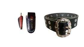 Kit Infantil Cinto Muladeiro Canivete Inox E Bainha De Couro