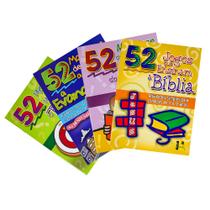 Kit Infantil Coleção 52 Maneiras para Aprender a Bíblia Jogos e Atividades