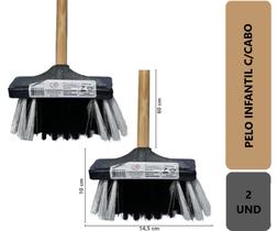 Kit Infantil Com 2 Mini Vassourinhas De Pelo Limpeza Brinquedo Educativo Registro no Inmetro