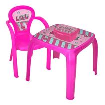Kit Infantil Com Cadeira Mesa E Lancheira Com Desenhos Usual