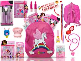 Kit Infantil Com Maquiagem Mochila + Batom Esmalte Top Bz134