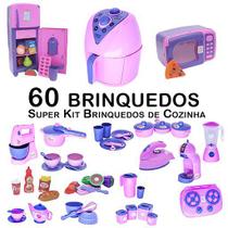 Kit Infantil Comida Geladeira Fogão Microondas Ferro 60p - Zuca Toys