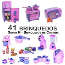 Kit Infantil Comida Geladeira Fogão Microondas Panela 41p - Altimar