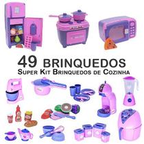 Kit Infantil Comida Geladeira Fogão Microondas Panela 49p Kit Infantil Comida Geladeira Fogão Microondas Panela 49p