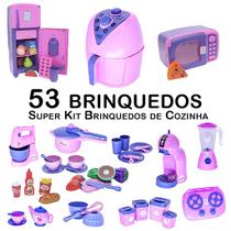 Kit Infantil Comida Geladeira Fogão Microondas Panela 53p