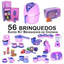 Kit Infantil Comida Geladeira Fogão Microondas Panela 56P - Altimar