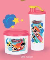 Kit Infantil copo com bico+Redondinha Meninas super poderosas