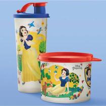 Kit infantil copo e redondinha branca de neve da tupperware