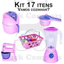 Kit Infantil Cozinha Eletro e Mercadinho 17pç Kit Infantil Cozinha Eletro e Mercadinho 17pç
