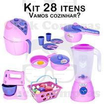 Kit Infantil Cozinha Eletro e Mercadinho 28pç