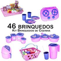 Kit Infantil Cozinha Panela Mercado Copo Prato Air Fryer 46p