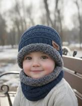 Kit Infantil Criança Touca Gorro Cachecol Forrada Lã Inverno Kit Infantil Criança Touca Gorro Cachecol Forrada Lã Inverno