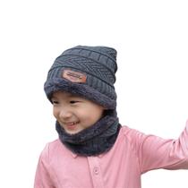 Kit Infantil Criança Touca Gorro Cachecol Forrada Lã Inverno