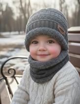 Kit Infantil Criança Touca Gorro Cachecol Forrada Lã Inverno