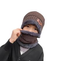 Kit Infantil Criança Touca Gorro Cachecol Forrada Lã Inverno