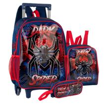 Kit Infantil Dark Spider Escolar Mochila com Lancheira Térmica e Estojo - Clio