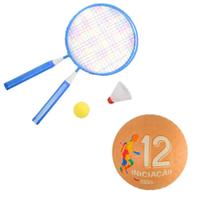 Kit infantil de badminton e bola de iniciação borracha Tam12