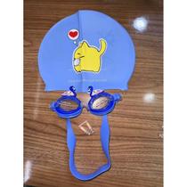 Kit Infantil De Natação Com Touca e Óculos Para Criança Menino ou Menina