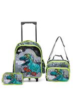 Kit Infantil de Rodinhas Com Estojo e Lancheira Térmica Reforçada Escolar