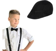 Kit Infantil De Suspensório + Boina Modelo Italiana Pajem
