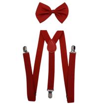 Kit Infantil De Suspensório E Gravata Borboleta Várias Cores