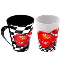 Kit Infantil do Carros Caneca 360ml + Copo 320ml Relâmpago Mcqueen Plasútil