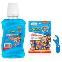Kit Infantil Enxaguante Bucal e Flosser Patrulha Canina