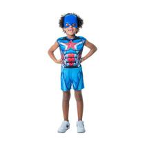 Kit Infantil Fantasia Capitão América M de 06 a 08 Anos