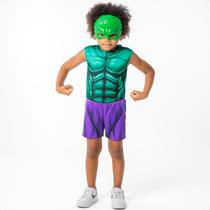 Kit Infantil Fantasia Hulk Super Herói Menino GG Kit Infantil Fantasia Hulk Super Herói Menino GG