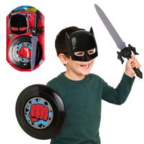 Kit Infantil Fantasia Máscara Espada Escudo Batman Diversão Festa Presente Menino Criança Kit Infantil Fantasia Máscara Espada Escudo Batman Diversão Festa Presente Menino Criança
