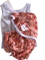 kit infantil feminino blusa + chapeu+ calcinha moda bebe