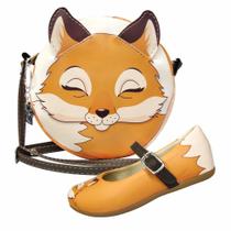 Kit Infantil Feminino Sapatilha e Bolsa Raposinha, Magicc Kids Kit Infantil Feminino Sapatilha e Bolsa Raposinha, Magicc Kids