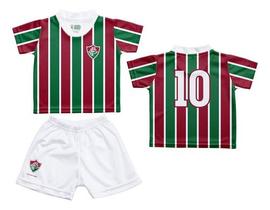 Kit Infantil Fluminense Camisa 10 Torcida Baby Oficial