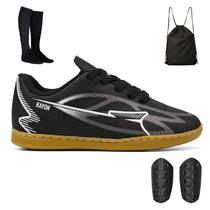 Kit Infantil Futebol de Salão com Chuteira Macia + Mochila + Meião e Caneleira